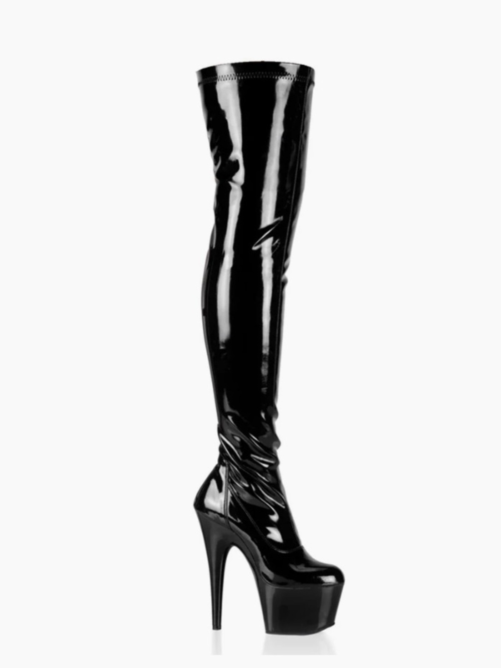 Pleaser shoes Adore - 3000 platform knee high vinyl latex shiny boots size US 9